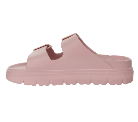 Piankowe klapki damskie regulowane brudny róż NEWS