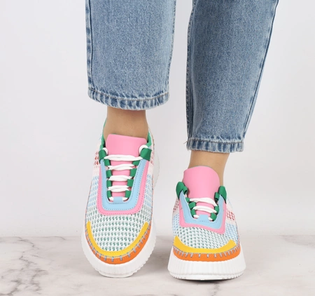 Kolorowe adidasy damskie półbuty sportowe plecione Mc Braun