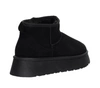 Czarne zamszowe botki niskie na platformie EMU śniegowce mukluki- rozmiarówka zaniżona