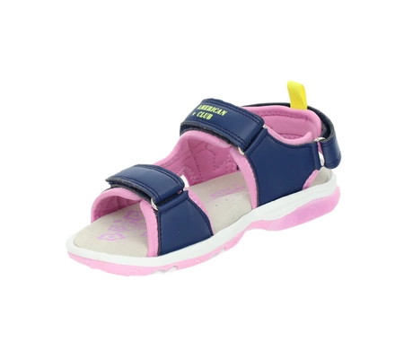 Wytrzymałe sandałki dziecięce dla dziewczynki świecące podeszwy American Club