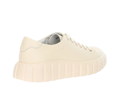 Beżowe skórzane sneakarsy damskie adidasy na platformie Jezzi