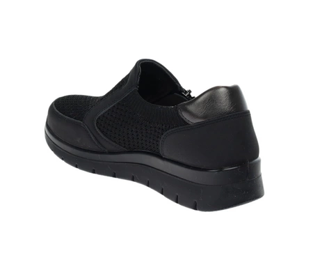 Czarne komfortowe półbuty damskie na zamek sportowe UNISOFT
