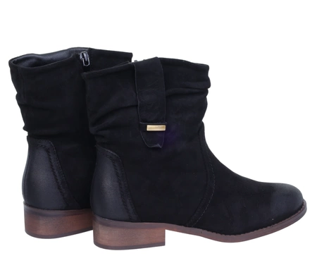 Czarne botki klasyczne na zamek saszki ocieplane Jezzi