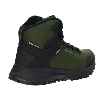Ciemnozielone sportowe buty zimowe męskie wodoodporne American Club