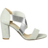 Sandały damskie na obcasie srebrne ślubne Jezzi