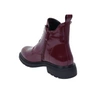 Bordowe lakierowane botki damskie zimowe na płaskiej podeszwie Jezzi