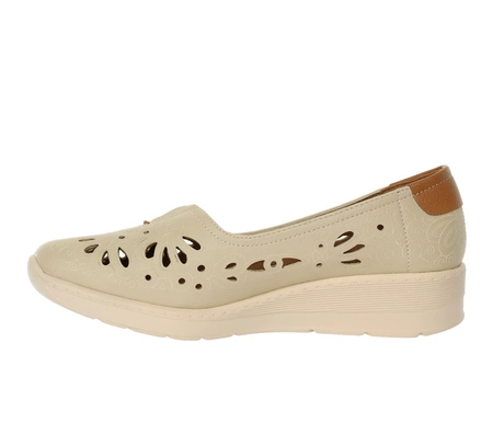 Wygodne czółenka damskie płaskie ze skórzaną wkładką Jezzi