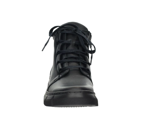 Komfortowe i eleganckie półbuty damskie zimowe skórzane Helios model 523