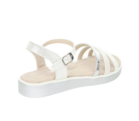 Białe sandały dziecięce dla dziewczynki na grubej podeszwie MissE