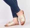 Złote eleganckie klapki damskie płaskie Jezzi