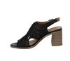 Czarne sandały damskie eleganckie na drewnianym kolckuJezzi