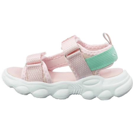 Sandały dziecięce na rzepy pudrowy róż American Club