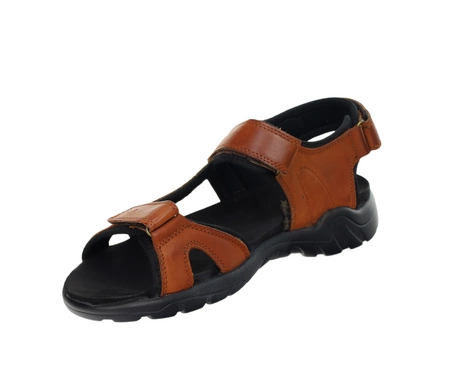 Sandały męskie skórzane na rzepy sportowe American Club