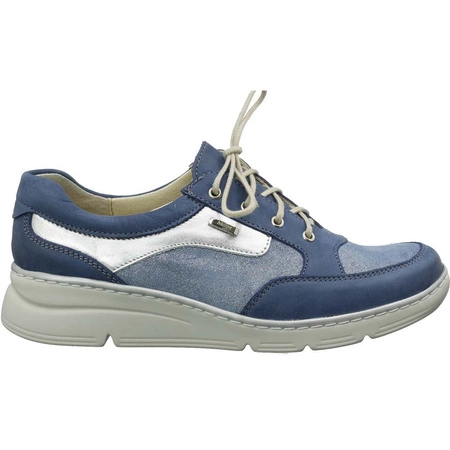 Granatowe półbuty damskie skórzane sportowe Helios 394