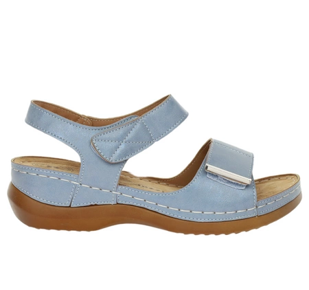 Zdrowotne sandały damskie regulowane na rzepy eleganckie i sportowe Jezzi