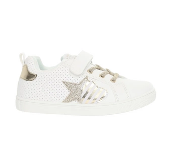 Białe adidasy dziecięce z eko skóry zapinane na rzepy American Club