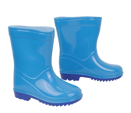 Błękitne kalosze chłopięce gumowce dziecięce wysokie