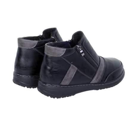 Ciepłe buty zimowe damskie na dwa zamki babcine botki na zimę UNISOFT