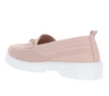 Wygodne mokasyny damskie półbuty płaskie pudrowy róż NEWS