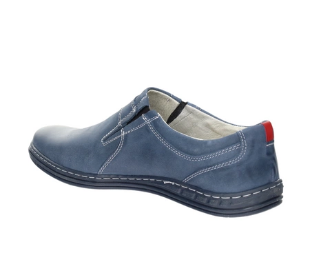 Granatowe półbuty męskie skórzane wsuwane POLBUT