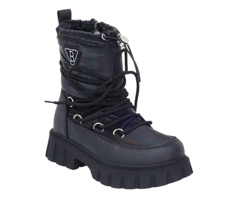 Czarne kozaki zimowe wodoodporne śniegowce dziecięce MissE