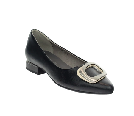Czarne baleriny czółenka damskie płaskie Jezzi