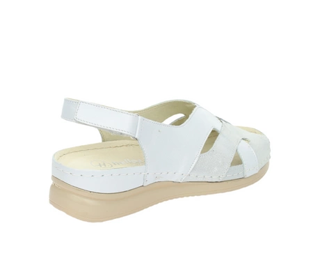 Srebrne sandały damskie komfortowe eleganckie i wygodne HELIOS