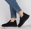 Lekkie czarne adidasy damskie slip-on z siatki NEWS