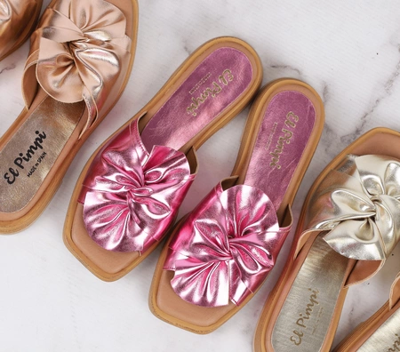 Modne klapki damskie eleganckie z miękką wkładką El Pimpi - Made in Spain