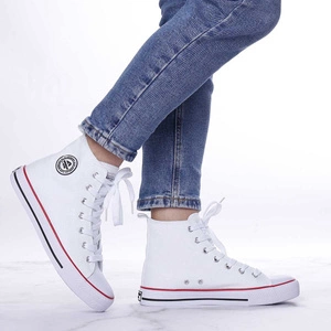 Białe trampki wysokie do kostki sznurowane American Club