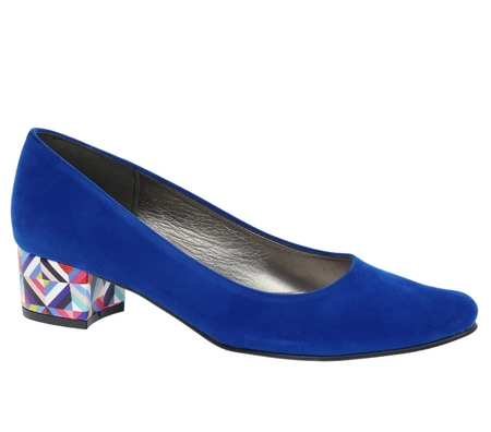 Chabrowe czółenka damskie na modnym szerokim obcasie Lily od Azali