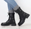 Czarne skórzane botki glany damskie eleganckie Jezzi