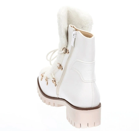 Modne trapery damskie workery z futerkiem Jezzi