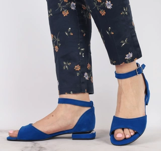 Chabrowe eleganckie sandały płaskie z zakrytą piętą AZALI