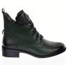 Ciemnozielone botki damskie płaskie półbuty ocieplane Jezzi