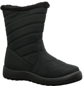 Czarne śniegowce damskie wysokie trzewiki NEWS