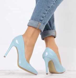 Błękitne szpilki lakierowane Sergio Leone