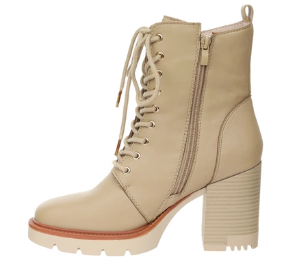 Modne traperki beżowe ocieplane na słupku i platformie Jezzi