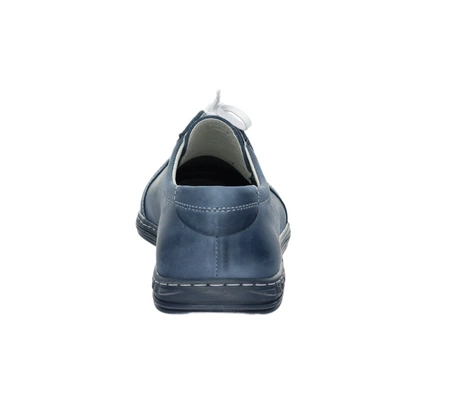 Niebieskie półbuty męskie sportowe skórzane POLBUT