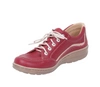 Czerwone półbuty damskie skórzane szyte na zamek i sznurowadła  Helios 411