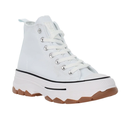 Wysokie białe trampki damskie na platformie adidasy NEWS