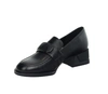 Czarne skórzane buty damskie eleganckie garniturowe loafersy Gino Fabiani