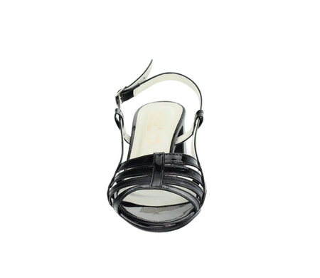 Czarne seksowne sandały damskie na cienkich paseczkach na obcasie AZALI