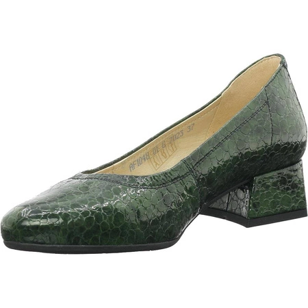 Ciemnozielone czółenka damskie skórzane Polskie Gino Fabiani