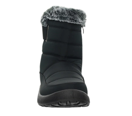 Czarne ciepłe i eleganckie śniegowce damskie buty termiczne wodoodporne Jezzi