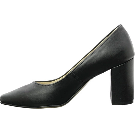 Czółenka czarne damskie na słupku Azali - Polski Produkt