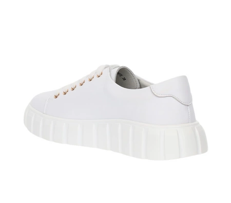 Białe skórzane sneakarsy damskie adidasy na platformie Jezzi