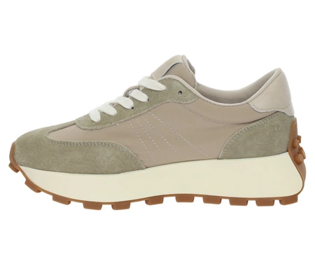 Beżowe skórzane sneakersy damskie adidasy VINCEZA