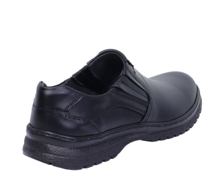 Męskie półbuty czarne wsuwane skórzane kościelne