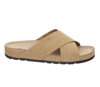 Skórzane eleganckie klapki męskie na profilowanej podeszwie Helios